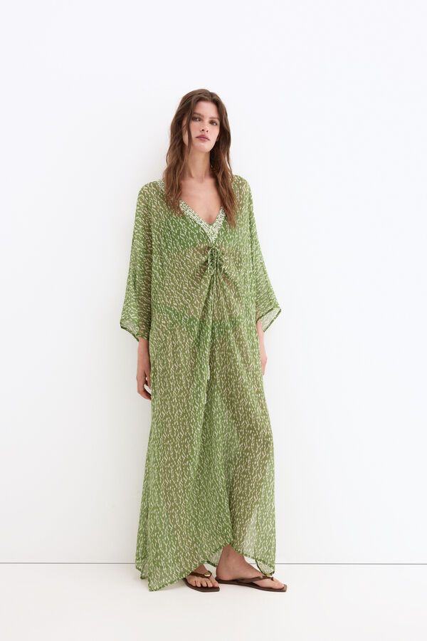 Pedro del Hierro Caft&aacute;n estampado Verde