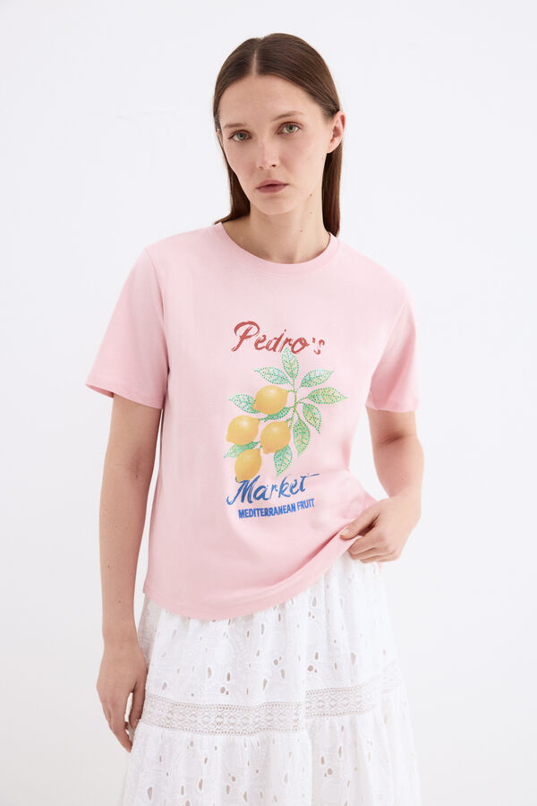 Pedro del Hierro Camiseta estampado pedro Rosa