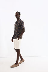 Pedro del Hierro Camisa estampada manga corta tejido italiano Gris