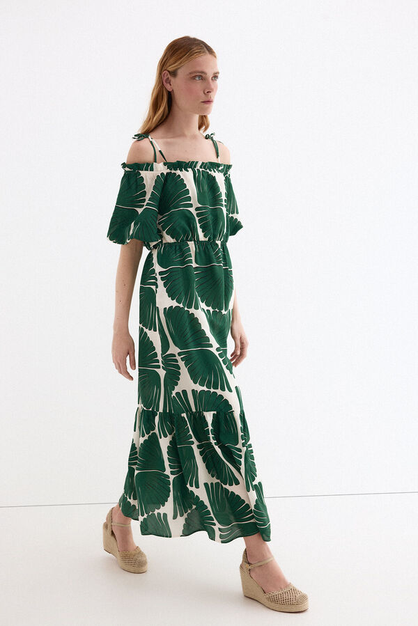 Pedro del Hierro Vestido estampado Verde