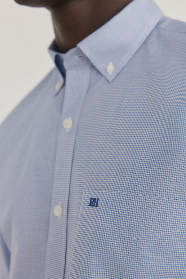 Pedro del Hierro Camisa de cuadros non iron + antimanchas Azul