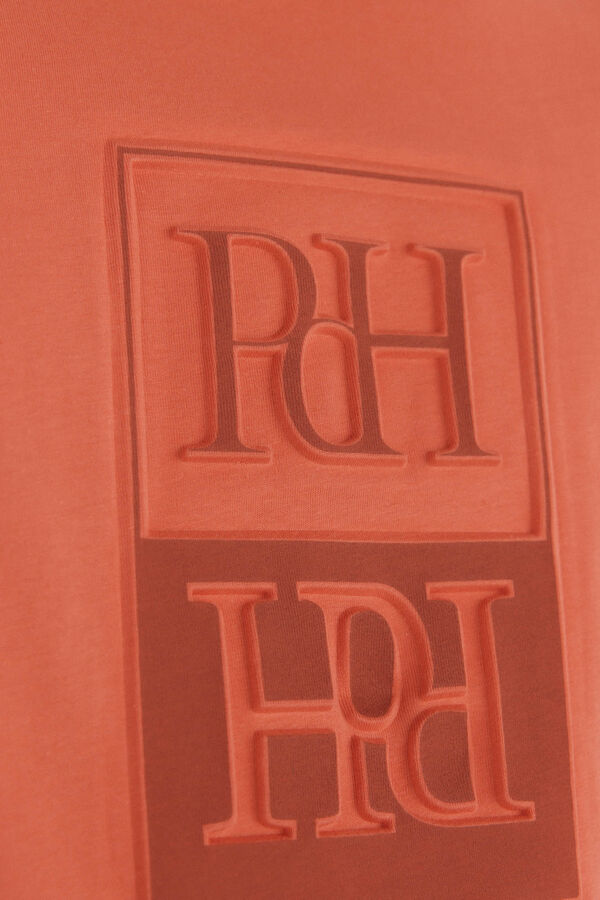 Pedro del Hierro Playera con logo en relieve Naranja