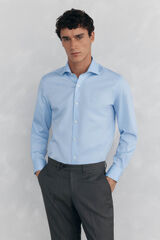 Pedro del Hierro Camisa de vestir lisa non iron + antimanchas Azul