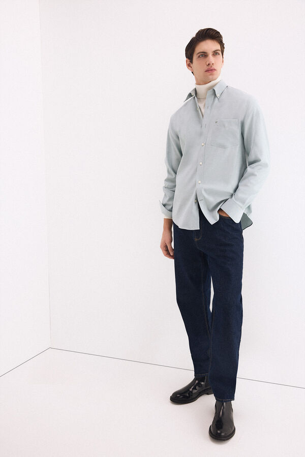 Pedro del Hierro Camisa non iron oxford liso Verde