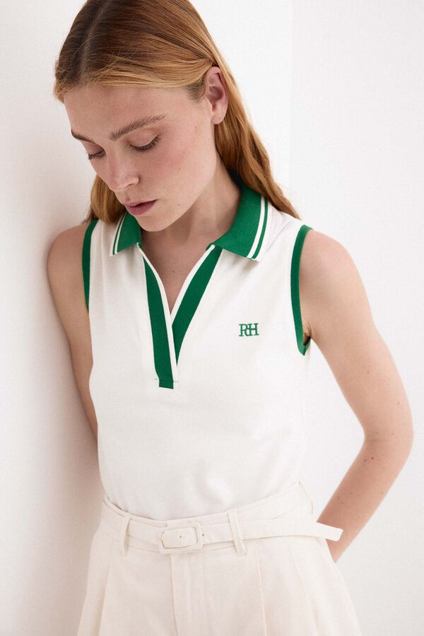 Pedro del Hierro Polo sin mangas contrastes Crudo