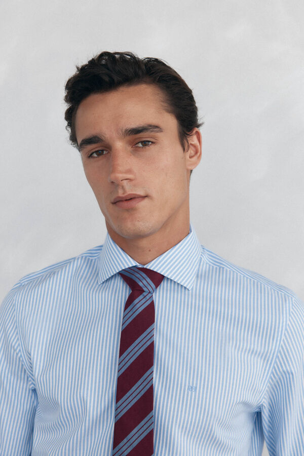 Pedro del Hierro Camisa de vestir de rayas non iron + antimanchas Azul