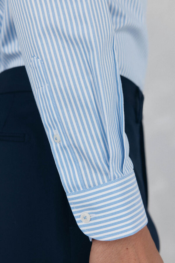 Pedro del Hierro Camisa de vestir de rayas non iron + antimanchas Azul