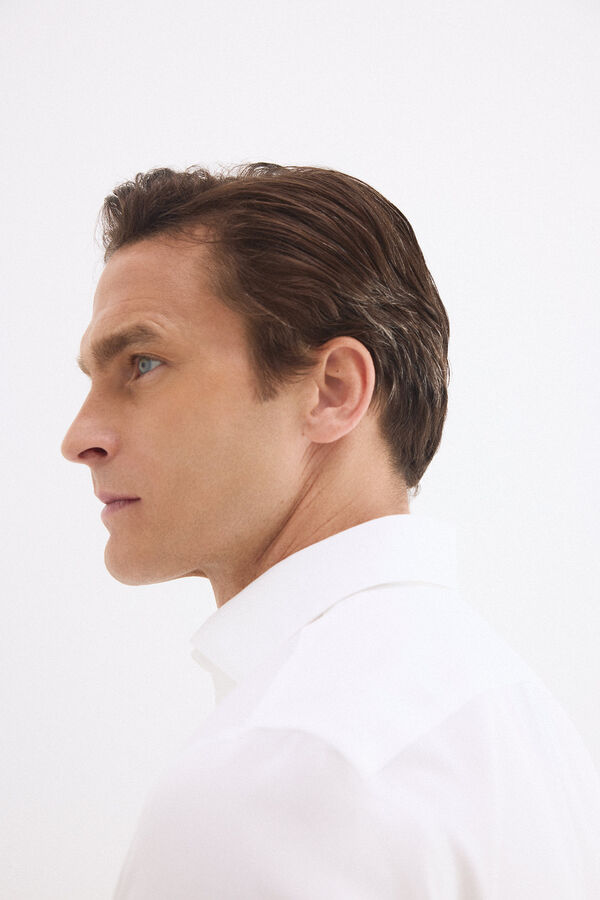 Pedro del Hierro Camisa vestir estructura lisa non iron + antimanchas slim fit Blanco