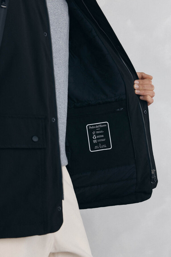 Pedro del Hierro Chamarra con vistas y cierre repelente al agua Negro