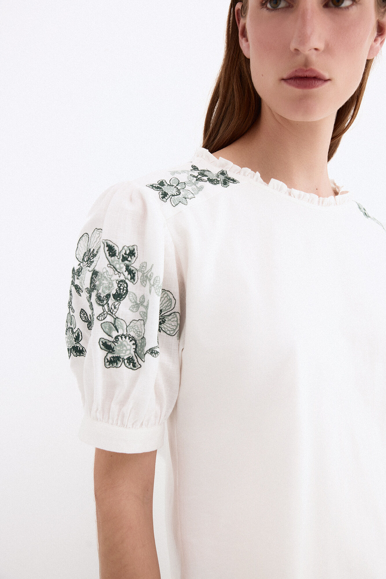Pedro del Hierro Camiseta combinada con bordados