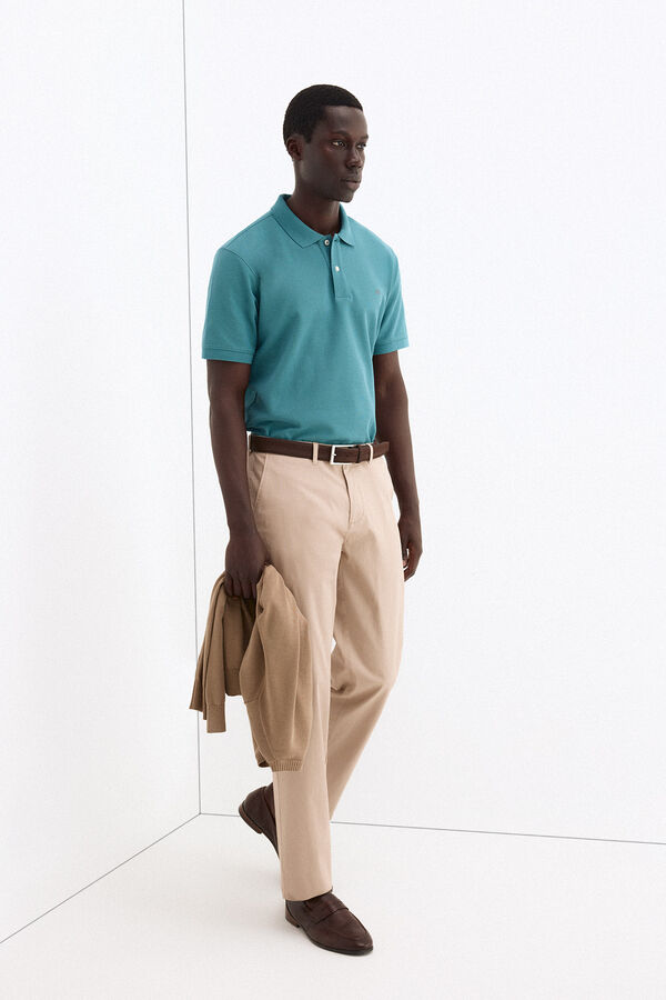 Pedro del Hierro Polo b&aacute;sico piqu&eacute; Turquesa