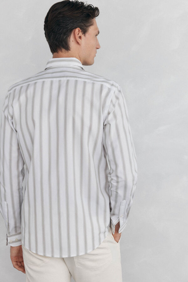 Pedro del Hierro Camisa rayas popel&iacute;n Verde