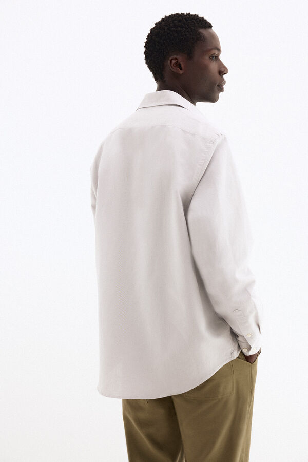 Pedro del Hierro Camisa lino bolsillos Gris