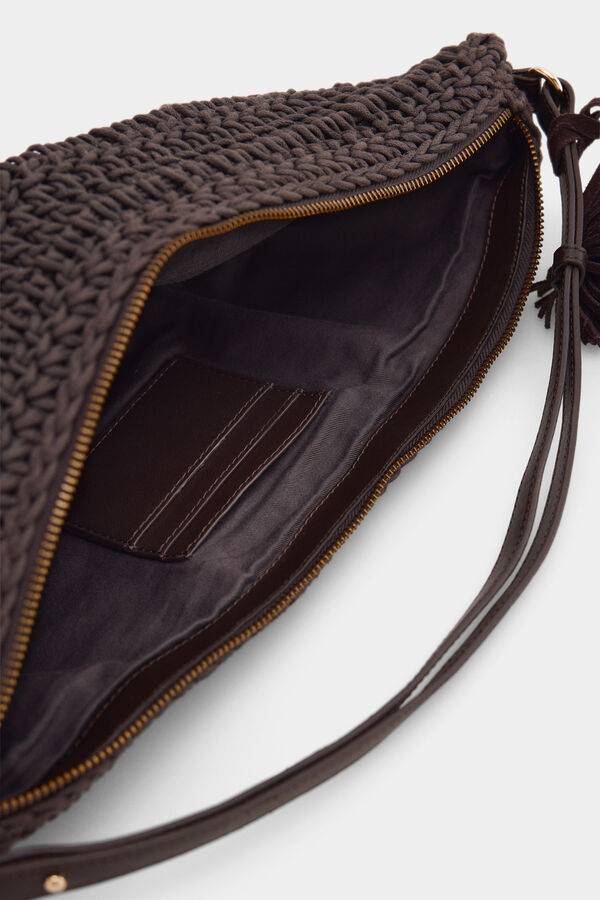 Pedro del Hierro Bolso punto trenzado Marr&oacute;n