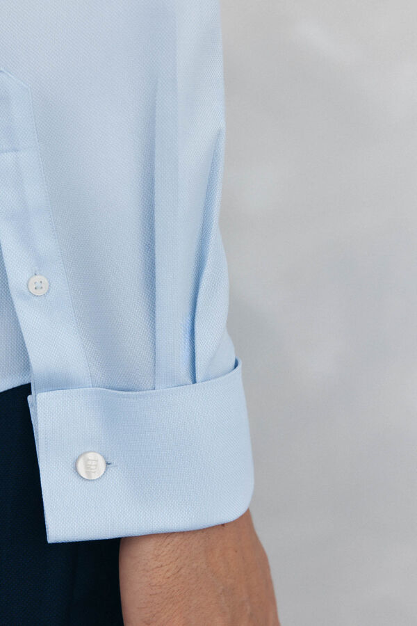 Pedro del Hierro Camisa pu&ntilde;o gemelos non iron + antimanchas Azul