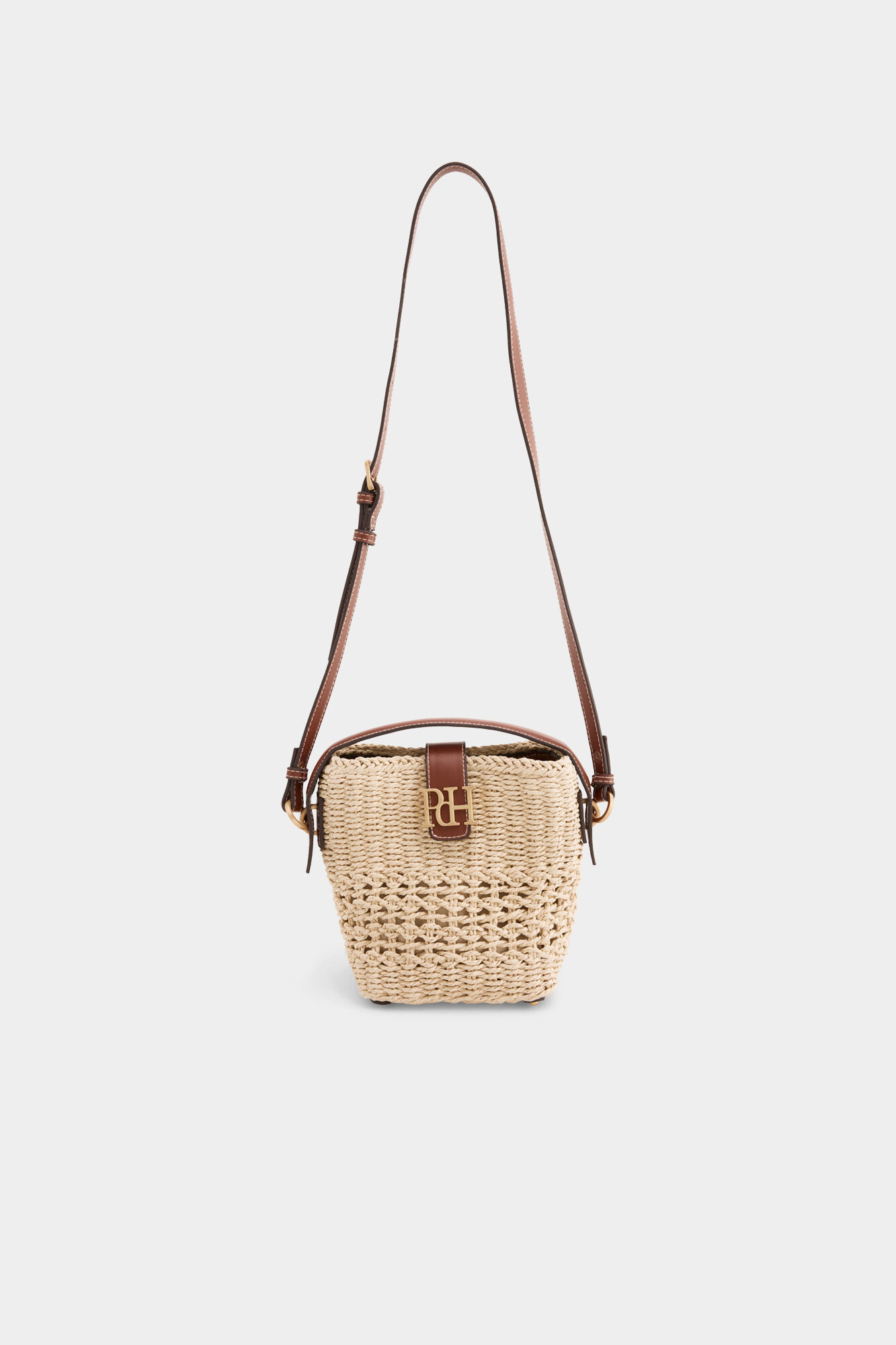 Pedro del Hierro Bolsa cubo con logo efecto rafia