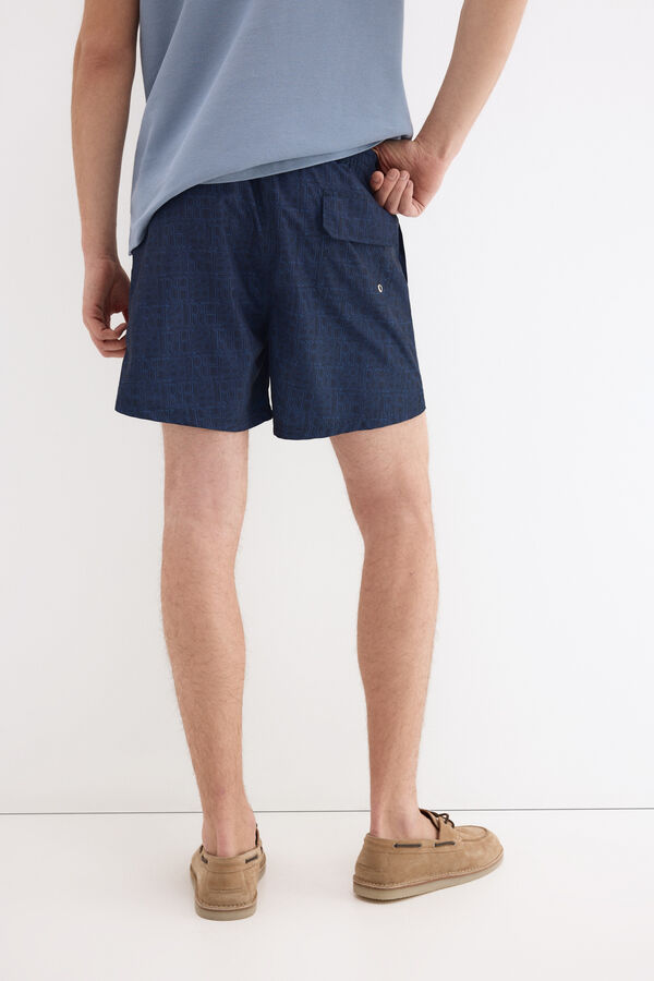 Pedro del Hierro Ba&ntilde;ador estampado logos Azul