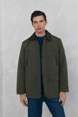 Pedro del Hierro Chaqueta vistas cremallera repelente al agua Verde