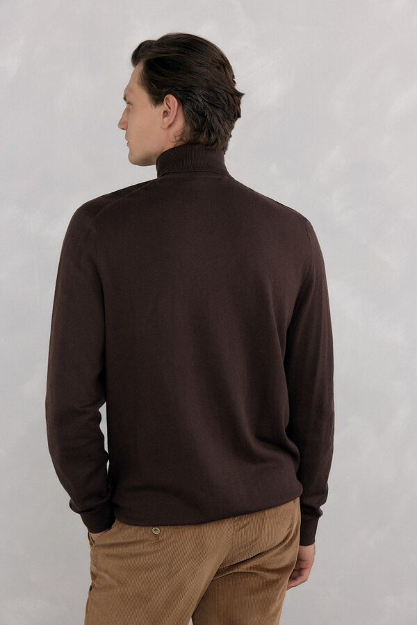 Pedro del Hierro Jersey cuello cisne Marr&oacute;n