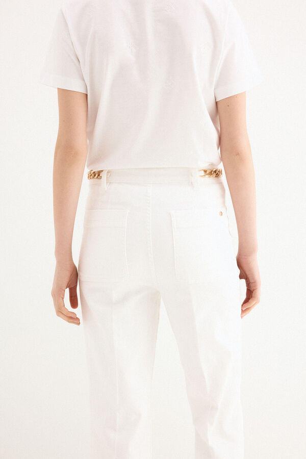 Pedro del Hierro Jeans stove pipe cropped Blanco