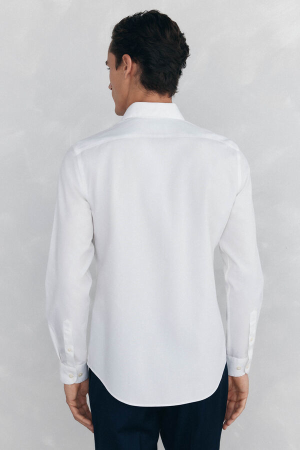 Pedro del Hierro Camisa vestir lisa non iron + antimanchas slim fit Blanco
