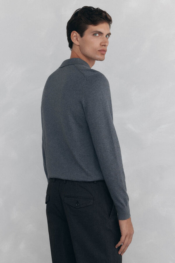Pedro del Hierro Jersey cuello polo Gris