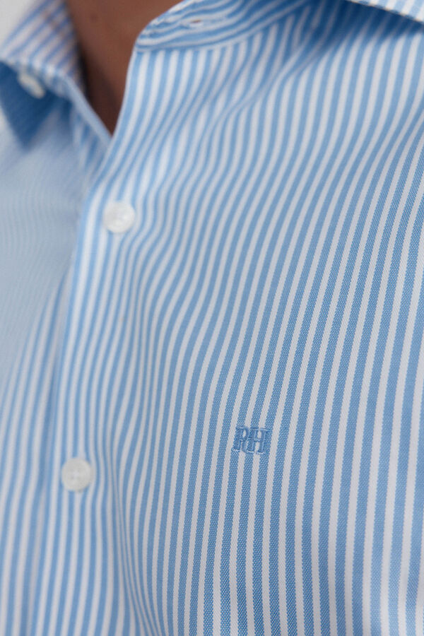 Pedro del Hierro Camisa de vestir de rayas non iron + antimanchas Azul