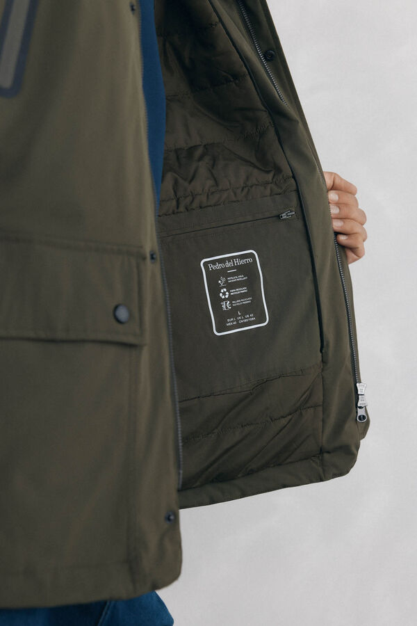 Pedro del Hierro Chaqueta vistas cremallera repelente al agua Verde