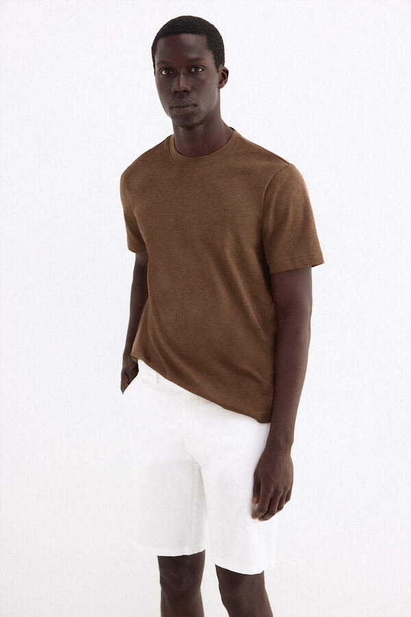 Pedro del Hierro Camiseta lisa Marr&oacute;n