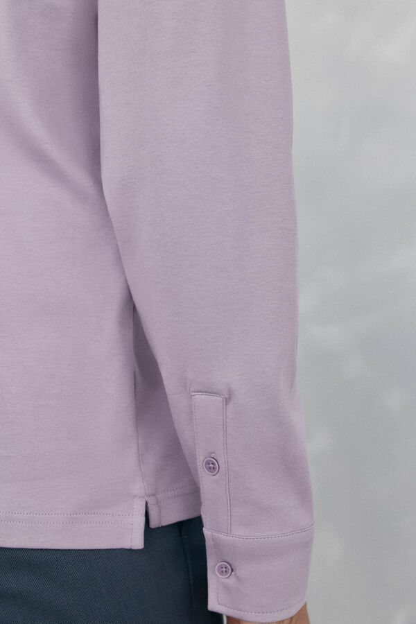 Pedro del Hierro Polo mercerizado manga larga Morado