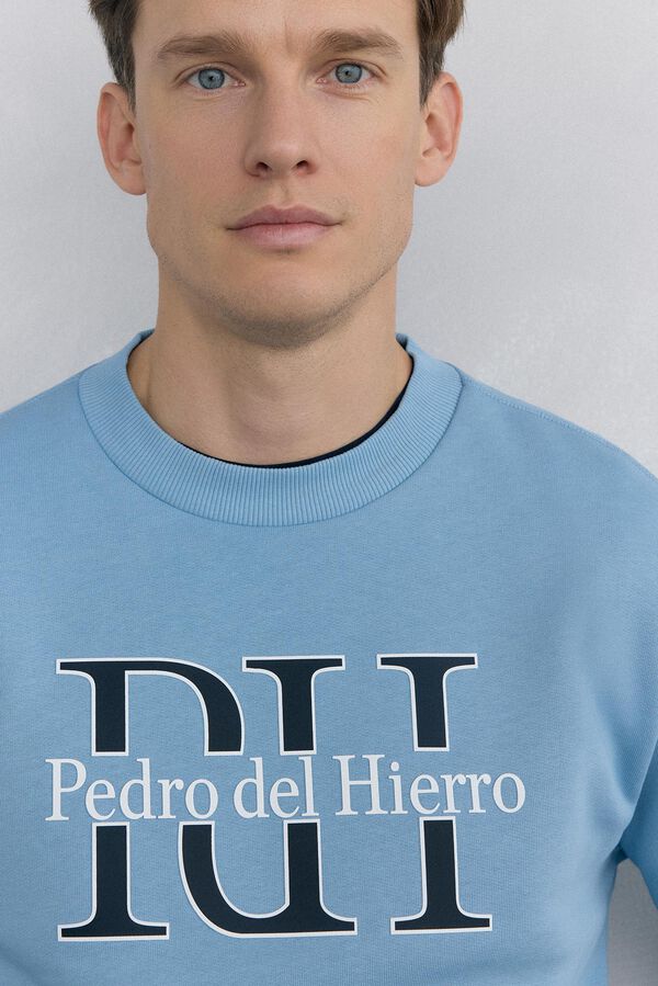 Pedro del Hierro Sudadera logo cuello caja Azul