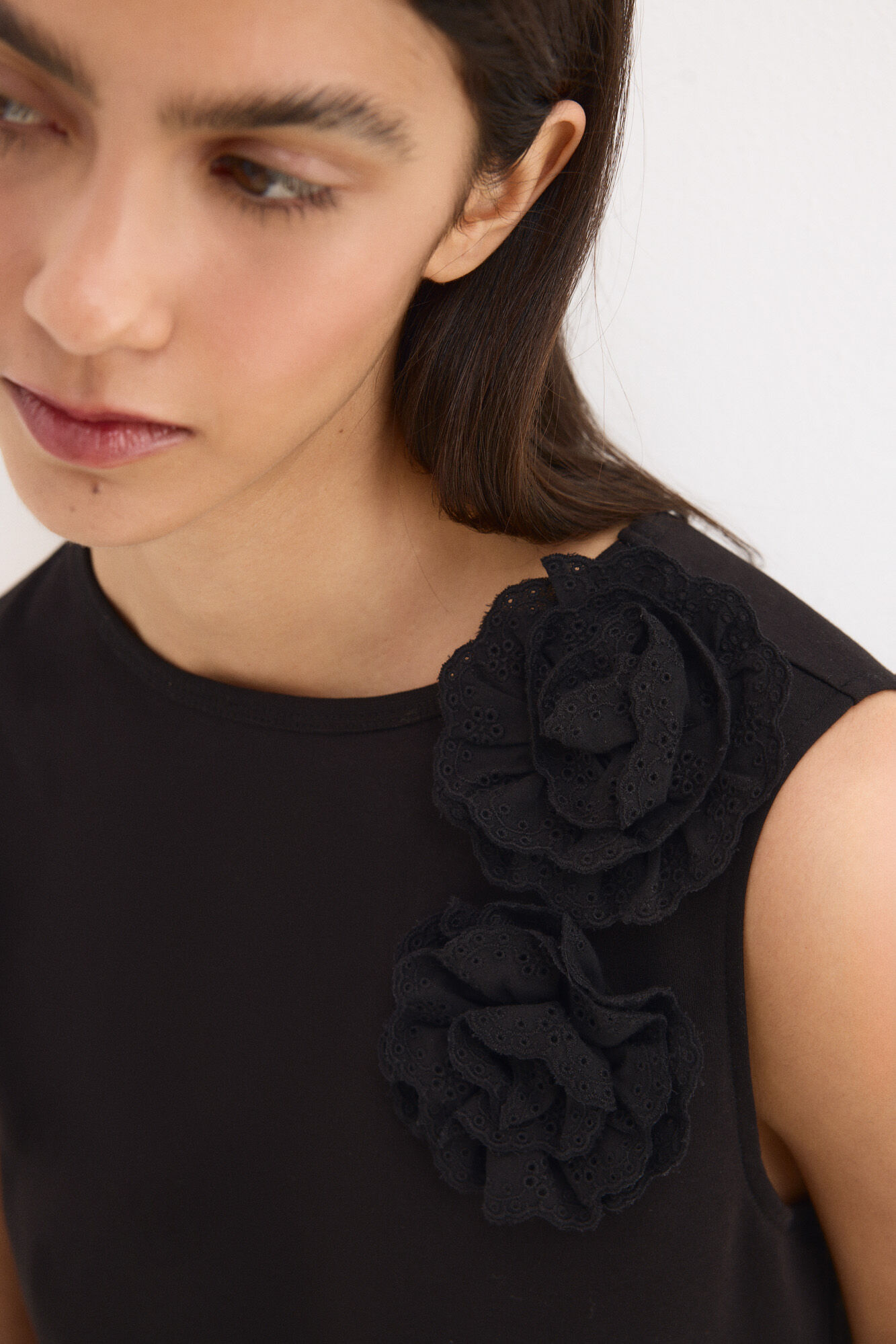 Pedro del Hierro Camiseta sin mangas aplique hombro