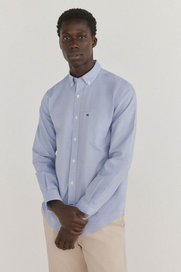Pedro del Hierro Camisa de cuadros non iron + antimanchas Azul