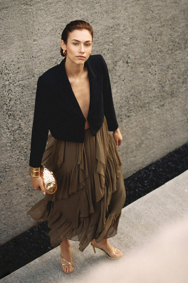 Pedro del Hierro Blazer crop negra Negro