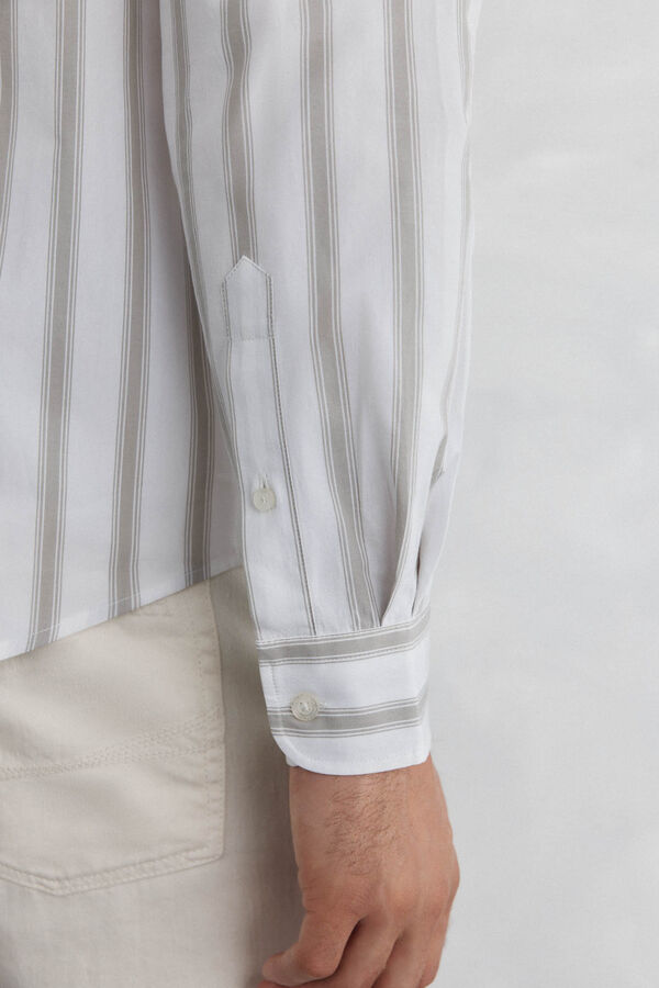 Pedro del Hierro Camisa rayas popel&iacute;n Verde