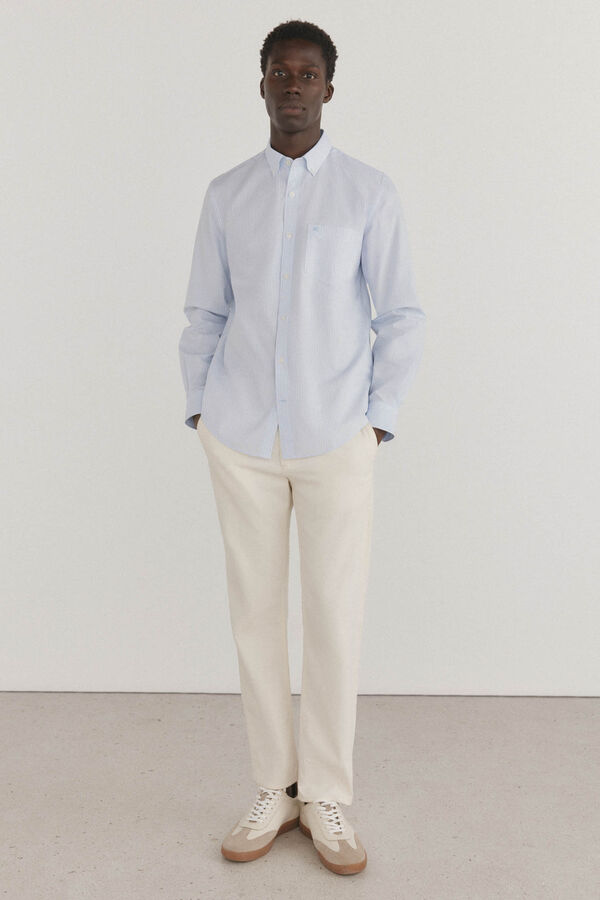 Pedro del Hierro Camisa de rayas non iron + antimanchas Azul