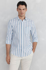 Pedro del Hierro Camisa rayas popel&iacute;n Turquesa