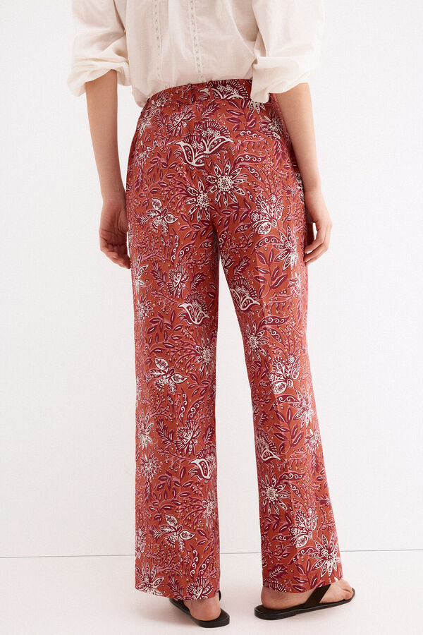 Pedro del Hierro Pantal&oacute;n recto estampado Naranja