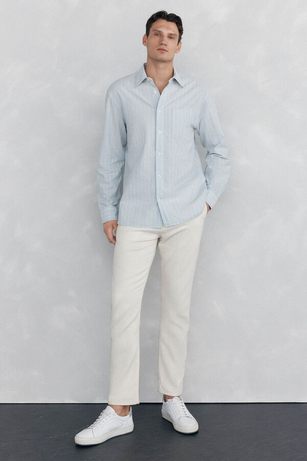 Pedro del Hierro Camisa de rayas Azul