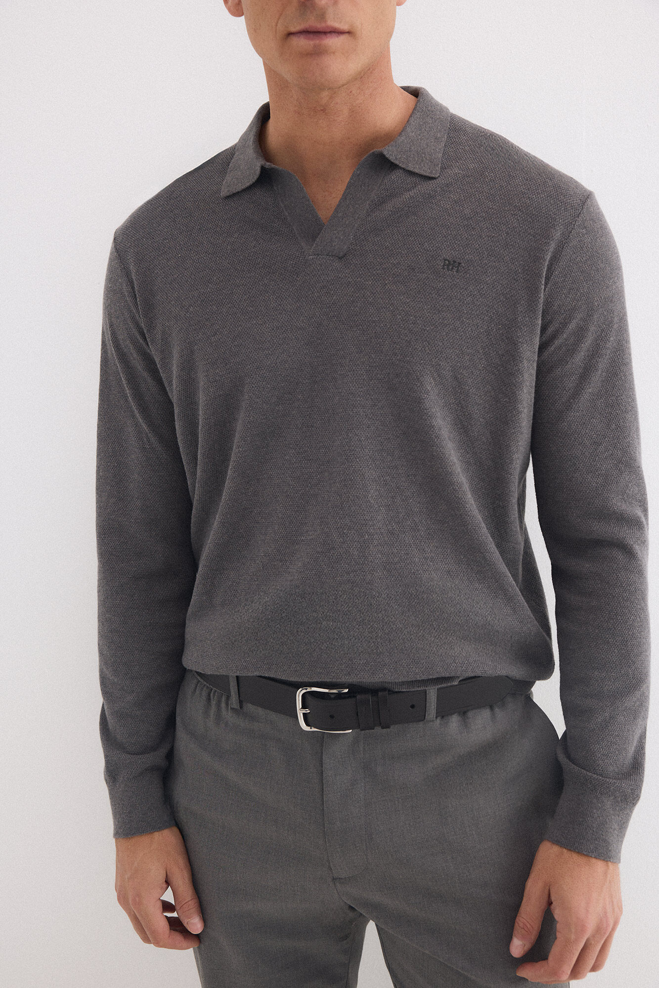 Pedro del Hierro Jersey polo lino manga larga