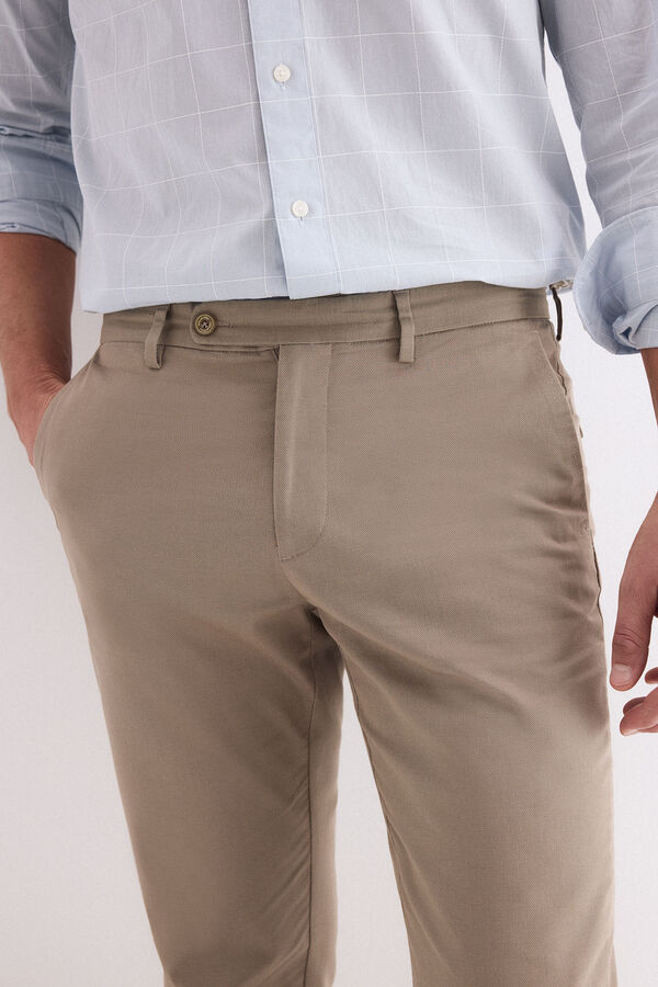 Pedro del Hierro Chino print slim Gris