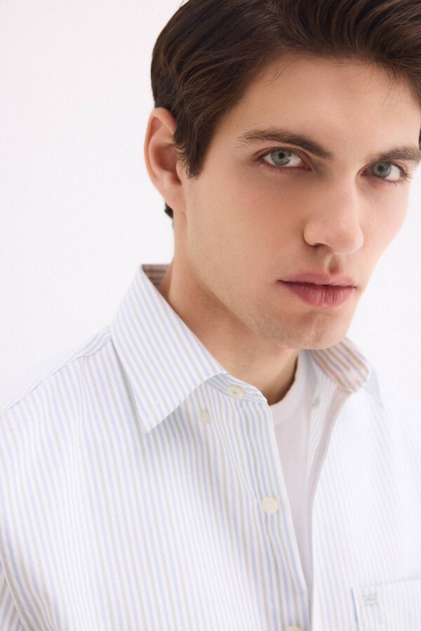 Pedro del Hierro Camisa non iron oxford rayas Azul