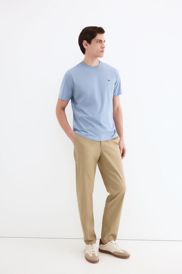Pedro del Hierro Pantal&oacute;n estructura dobby regular Beige