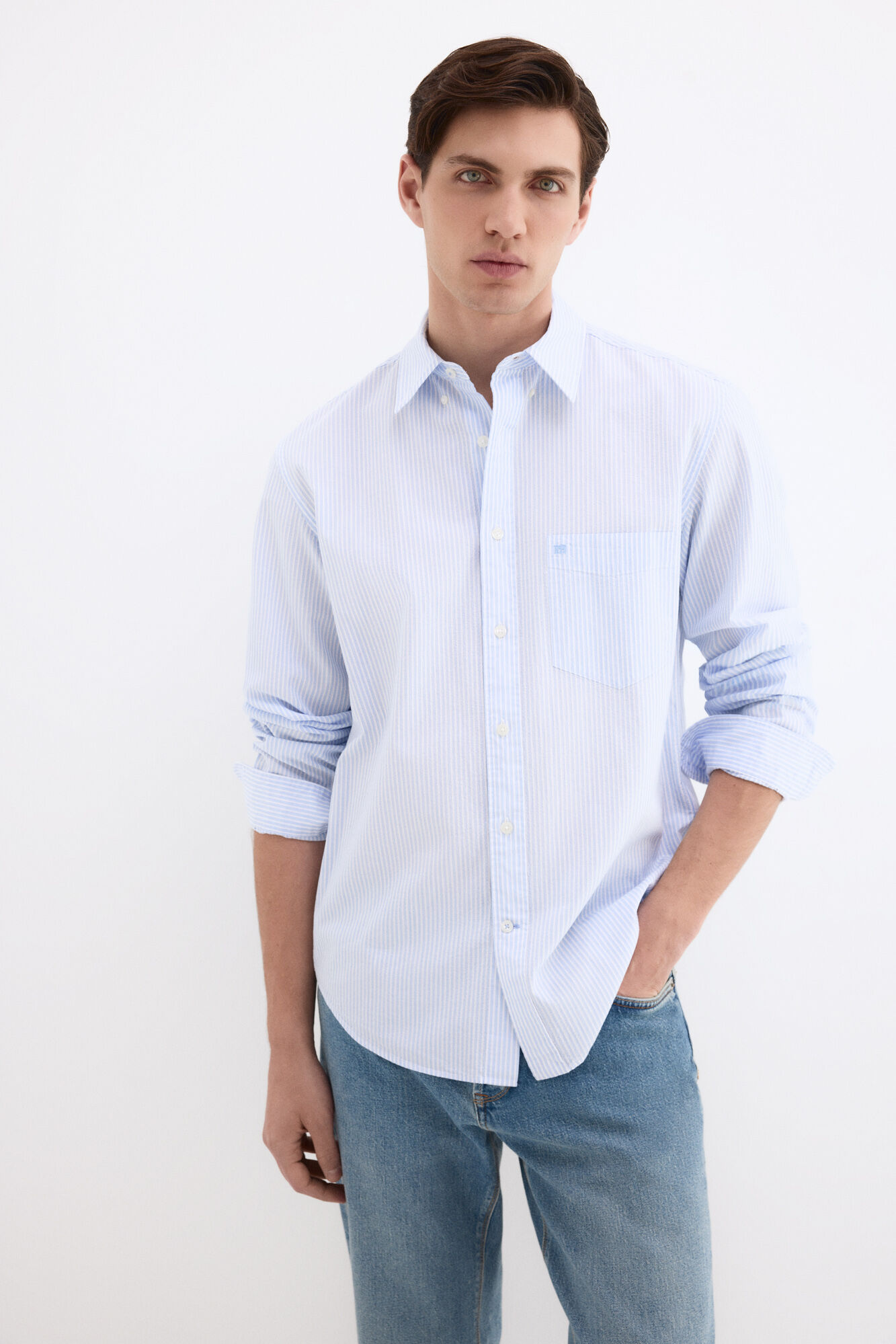 Pedro del Hierro Camisa seersucker rayas