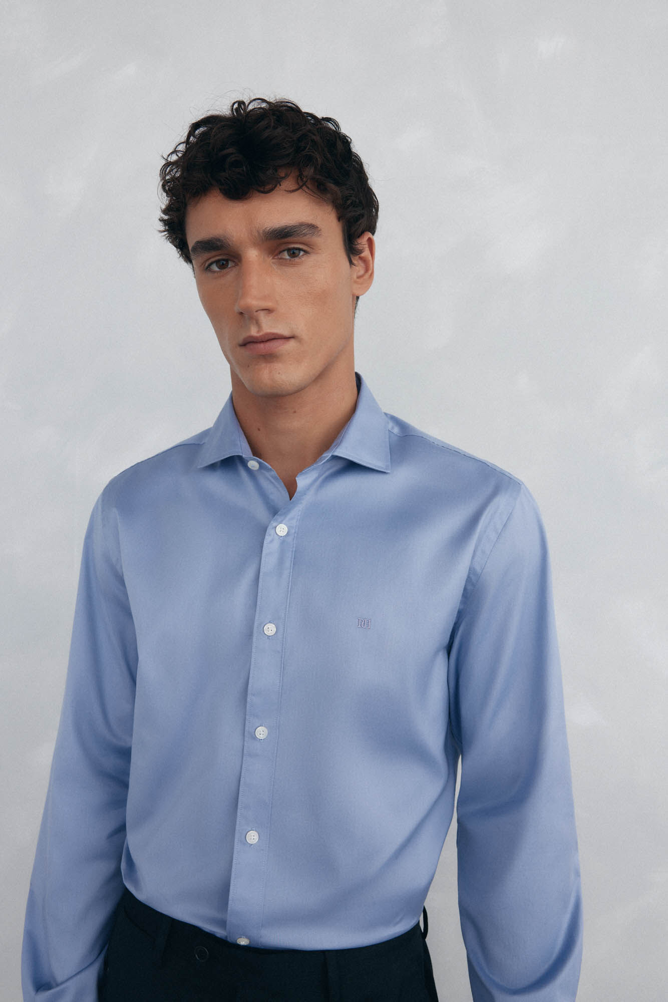 Pedro del Hierro Camisa lisa twill f&aacute;cil plancha + anti olor slim fit