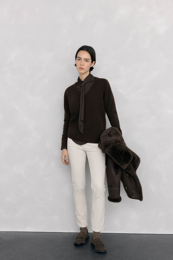 Pedro del Hierro Pantalones pana push up Crudo