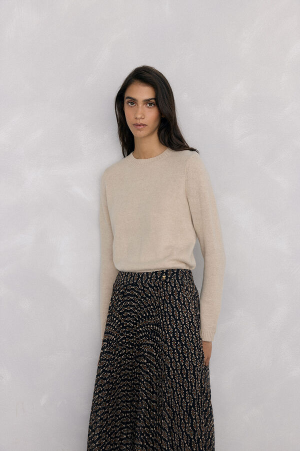 Pedro del Hierro Doble prenda Su&eacute;ter y capa con detalle de volante Crudo