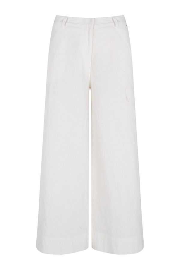 Pedro del Hierro Pantalones wide flare cl&aacute;sicos Blanco
