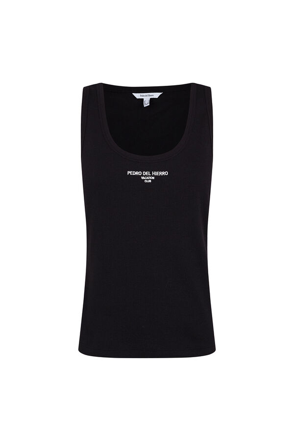 Pedro del Hierro Camiseta rib tirantes Negro