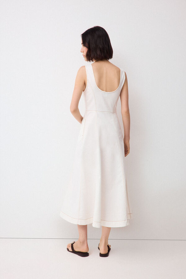Pedro del Hierro Vestido algod&oacute;n botones Blanco